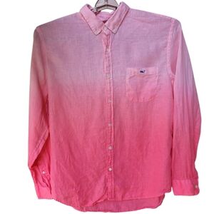 Vineyard Vines 100% Linen Ombre Slim Fit Tucker Shirt Size XL